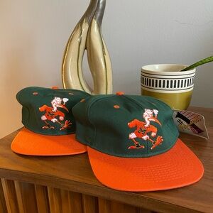 NEW Rare Vintage Rare 90s Miami Hurricanes NCAA Hat Cap SIZE 7 - TWO AVAILABLE